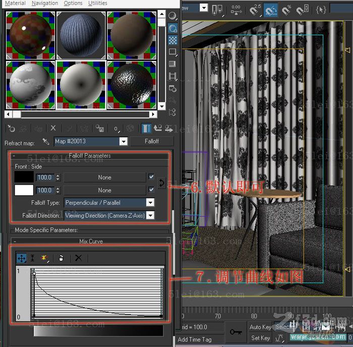 vray透光紗窗貼圖參數(shù)制作過(guò)程 調(diào)節(jié)曲線