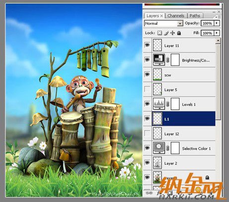 《敲竹鼓的野猴子》Maya作品制作流程 - 3D動(dòng)畫教程 - 82_e57cda43.jpg