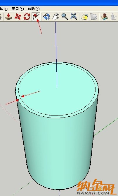 sketchup建模教程：sketchup草圖大師畫一個內(nèi)空圓柱