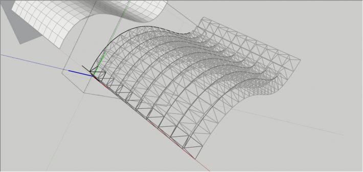 sketchup建模教程:曲面桁架建模教程