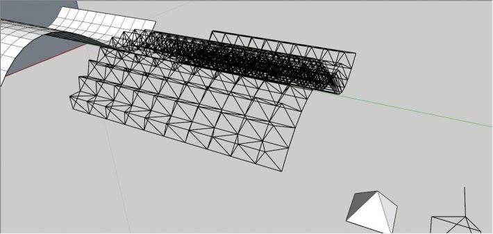 sketchup建模教程:曲面桁架建模教程