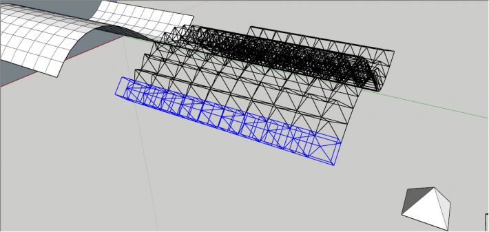 sketchup建模教程:曲面桁架建模教程